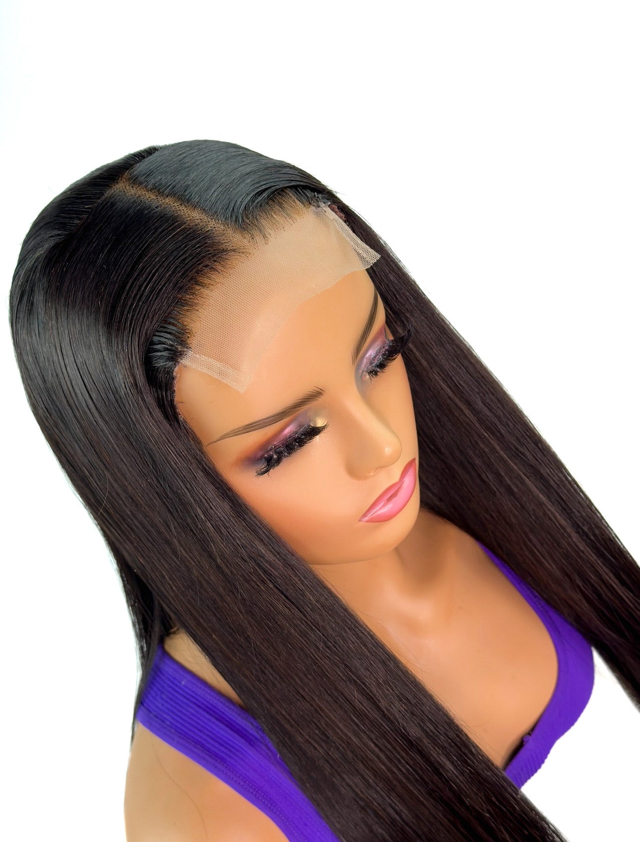 STRAIGHT UNIT VIRGIN HAIR 4X4 CLOSURE WIG.