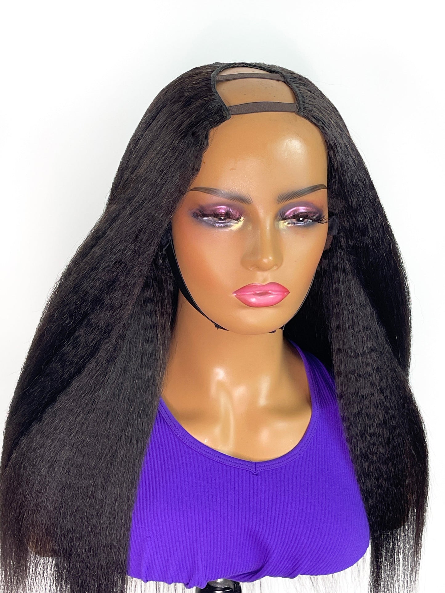 U-Part Virgin Hair Wig Kinky Straight